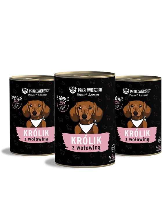 Paka Zwierzaka - Seventh heaven - Królik z wołowiną (rabbit & beef) 3x400g