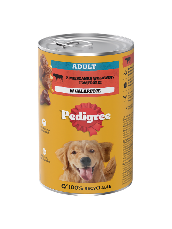 PEDIGREE Adult puszka 1200g - mokra karma pełnoporcjowa dla dorosłych psów, z wołowiną w galaretce