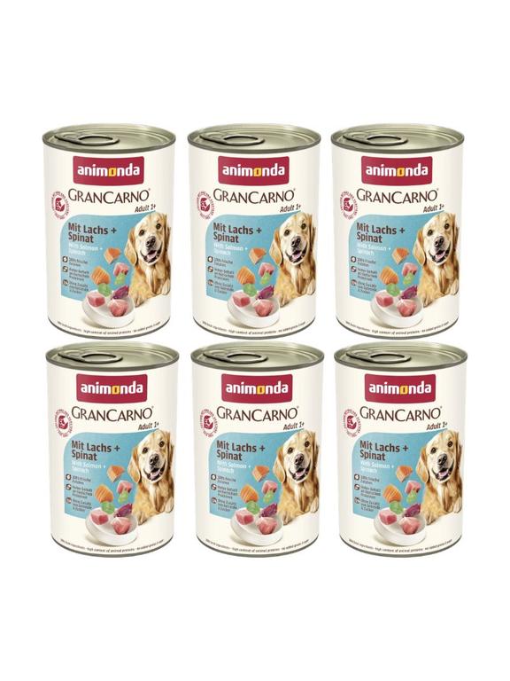 ANIMONDA GranCarno Adult Dog smak: Łosoś + szpinak 6x400g