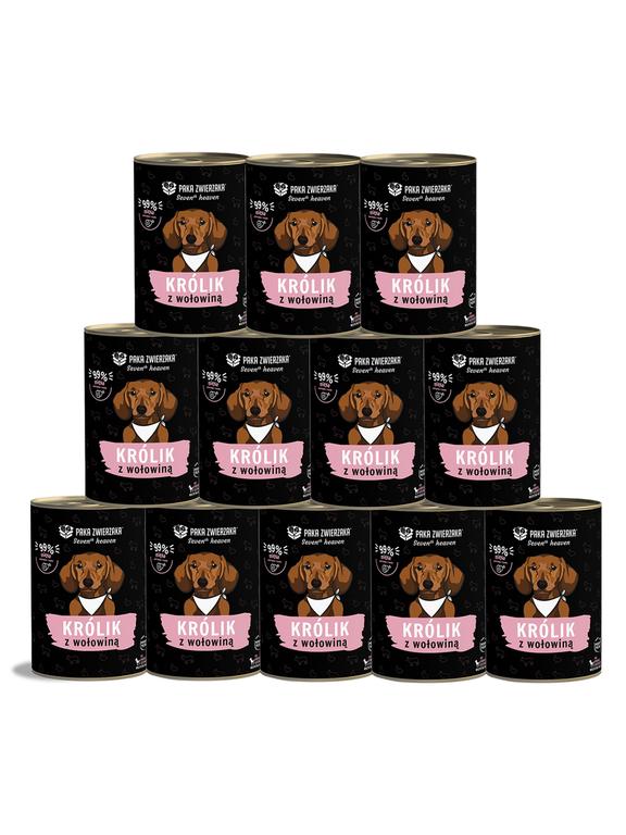 Paka Zwierzaka - Seventh heaven - Królik z wołowiną (rabbit & beef) 12x400g