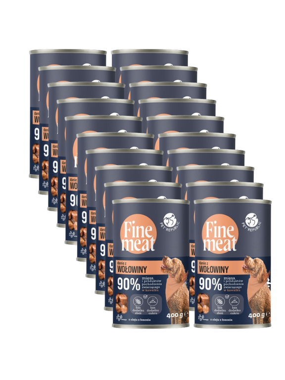 PetRepublic Fine Meat danie z wołowiny 20x400g dla psa