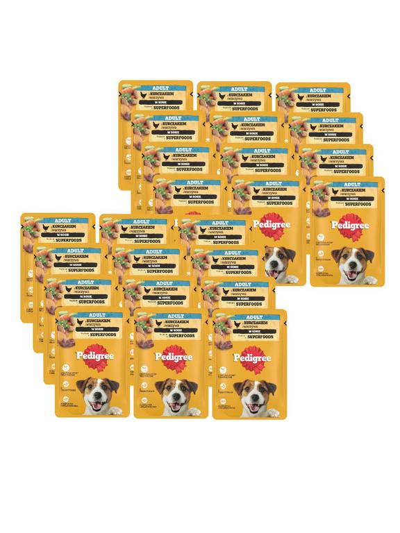 PEDIGREE Adult saszetka 24x100g - mokra karma dla psów z kurczakiem i warzywami w sosie