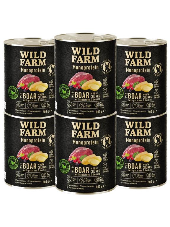 WILD FARM Monoprotein Wild Boar 6x800g hipoalergiczna karma dla psa