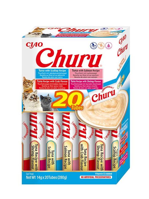 INABA  Churu dla kota - mix smaków z tuńczykiem i owocami morza 20x14g