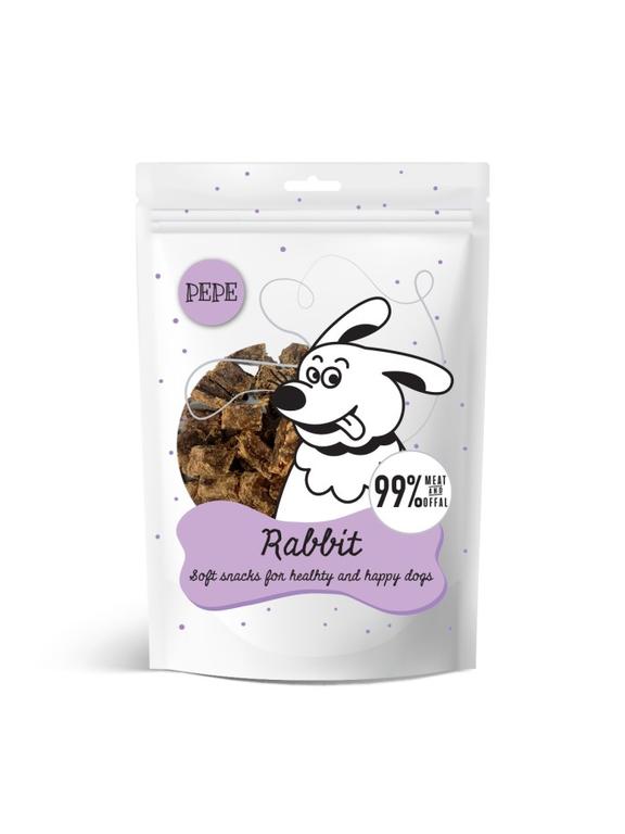 Paka Zwierzaka PEPE mini chunkies Rabbit (królik) 70g