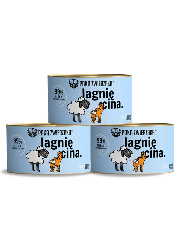 Paka Zwierzaka- karma mokra jagnięcina 3x200g