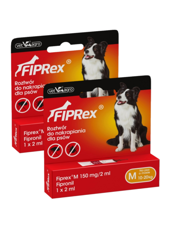 Fiprex M, 150 mg/2ml, roztwór do nakrapiania dla psów (2szt)