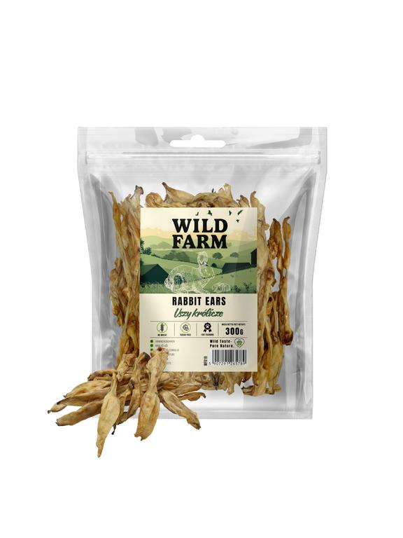 WILD FARM uszy królicze 300g przysmak dla psa