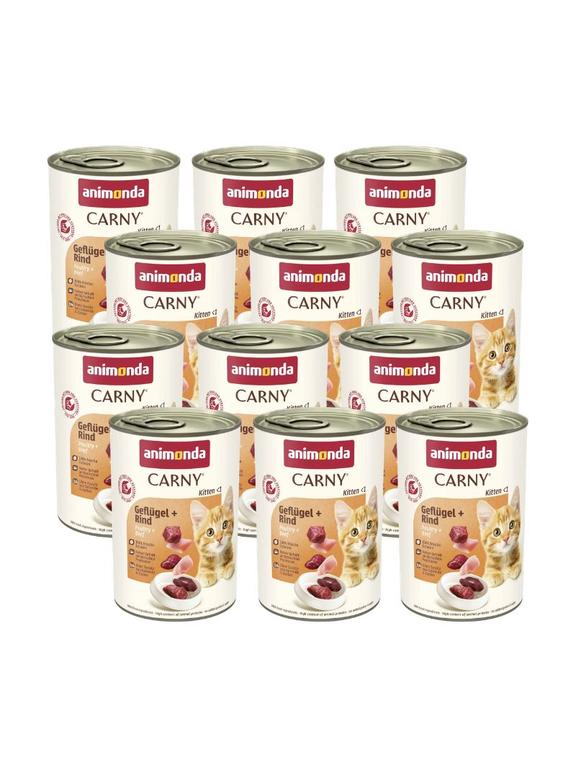 ANIMONDA Cat Carny Kitten smak: wołowina, drób 12x400g