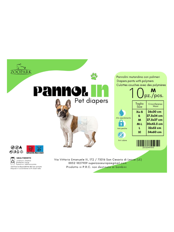PannolIN Pieluchy dla suczki rozm. M 27,5x37cm 10szt/opak.