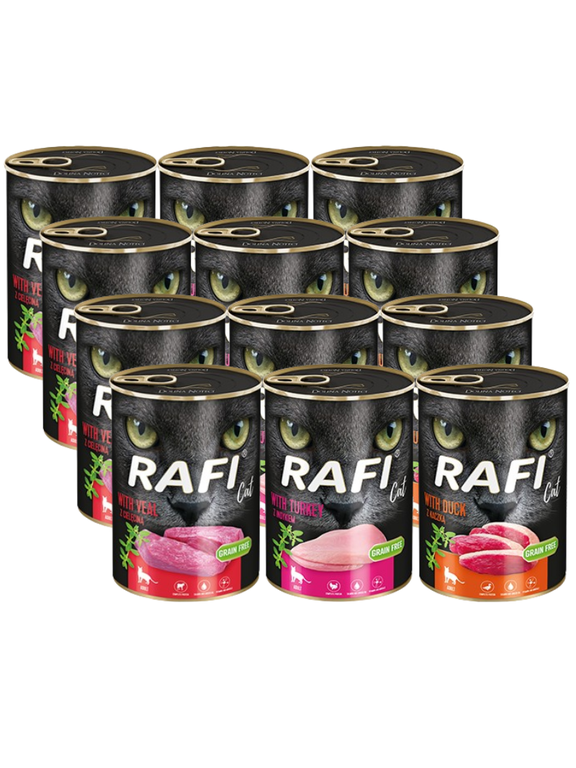 DOLINA NOTECI RAFI Cat Adult Mix smaków 12x400g