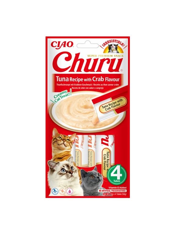 INABA  Churu przysmak dla kota o smaku tuńczyka i kraba 4x14g