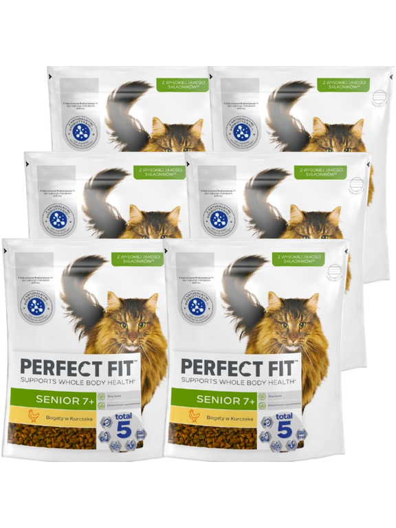 PERFECT FIT (Senior 7+) 6x750g Bogaty w kurczaka - sucha karma dla kota starszego