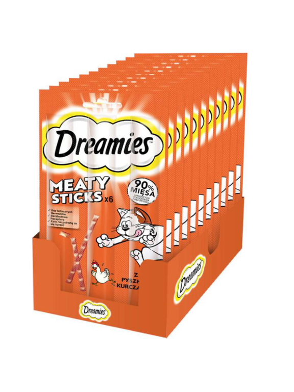 DREAMIES 14x30g – karma uzupełniająca dla dorosłych kotów, z pysznym kurczakiem