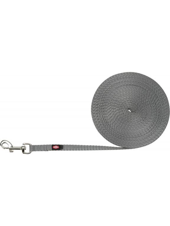TRIXIE Smycz treningowa dla małych psów, taśma parciana, XS–S: 10m/10mm, bardzo lekka, grafit