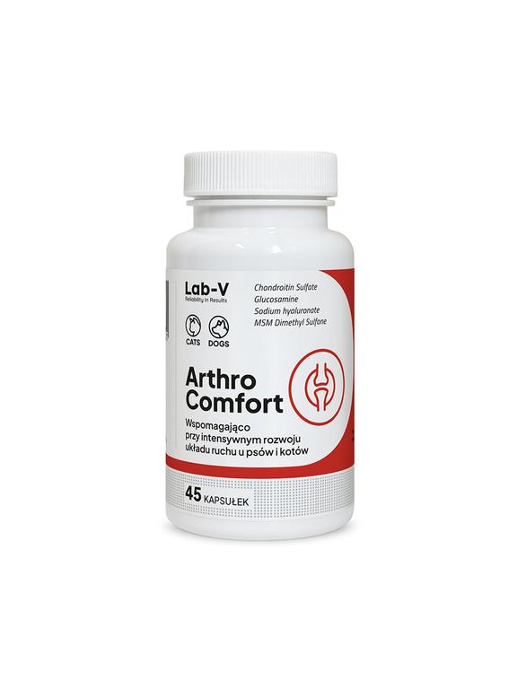 Lab-v Arthro Comfort – Kompleksowe wsparcie zdrowia stawów oraz układu ruchu dla psów i kotów 45 kapsułek
