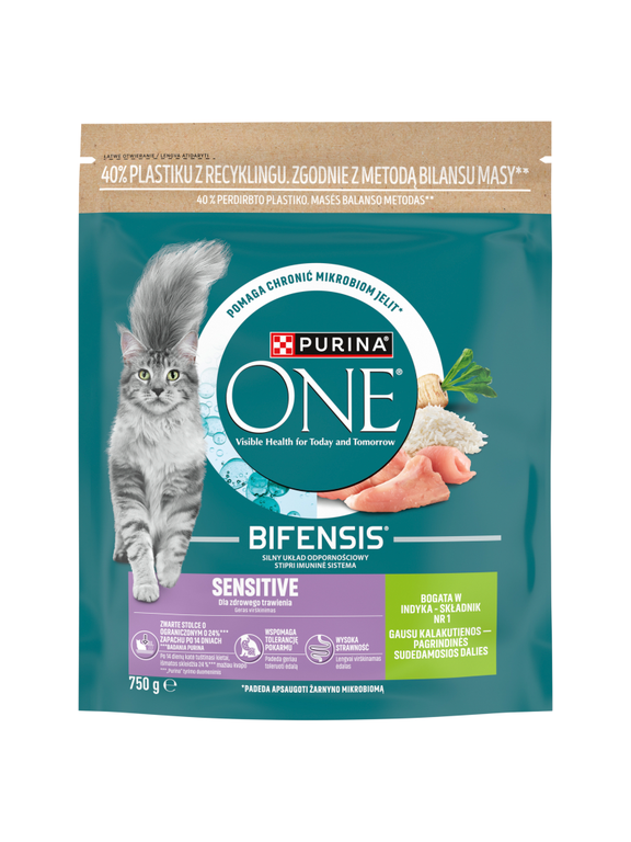 Purina One Cat Sensitive Karma z indykiem dla kota 750g