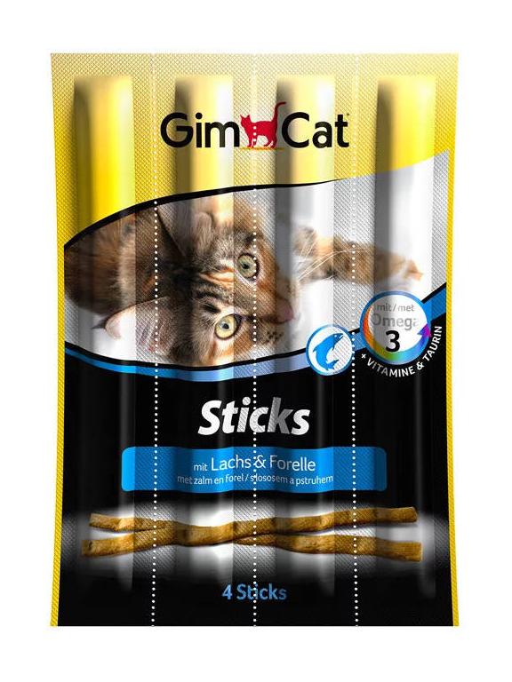 GIMCAT Sticks kabanosy z łososiem i pstrągiem dla kotów 4szt