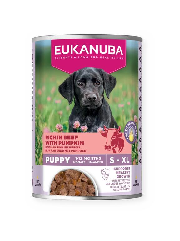 EUKANUBA Mokra karma dla szczeniąt, bogata w wołowinę i dynię 400 g