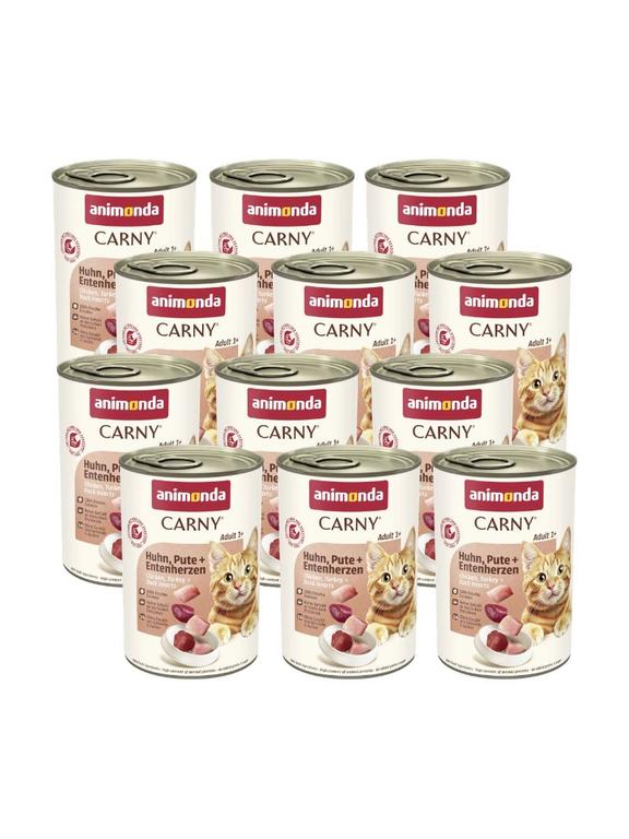 ANIMONDA Cat Carny Adult smak: kurczak, indyk i serca kaczki 12x400g