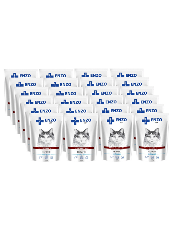 ENZO VET Hepatic drób-pasztet dla kotów 24x100g