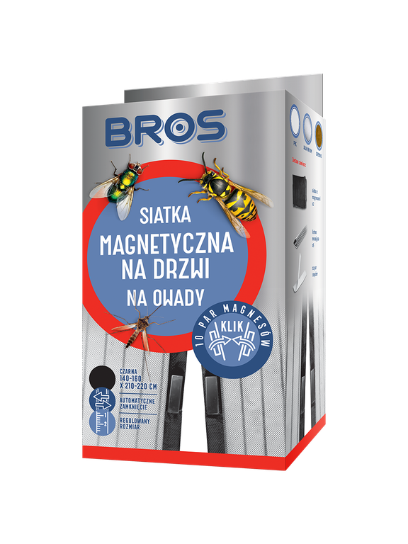 BROS - Siatka magnetyczna na drzwi KLIK! 160x220 (czarna)
