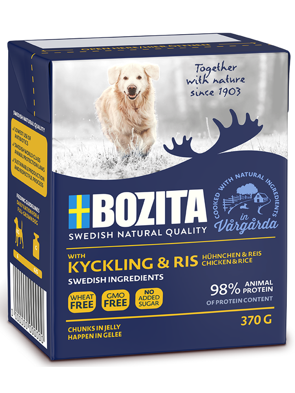 BOZITA Dog: Kurczak i ryż w galarecie 370g