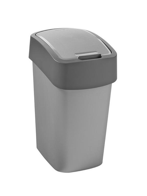 Curver Kosz na śmieci "FLIP BIN" 10L Srebrny/grafit
