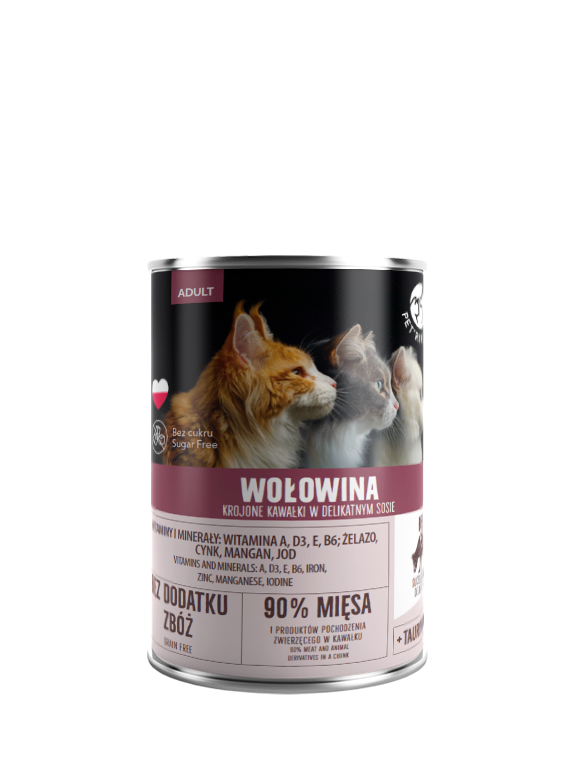 PetRepublic kawałki w sosie z wołowiną 400g dla kota