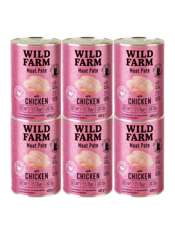 WILD FARM Pate with Chicken 6x400g - bezglutenowa karma dla kota