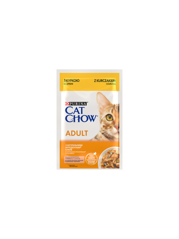 PURINA Cat Chow Adult Karma dla kotów z kurczakiem i cukinią w galaretce 85g