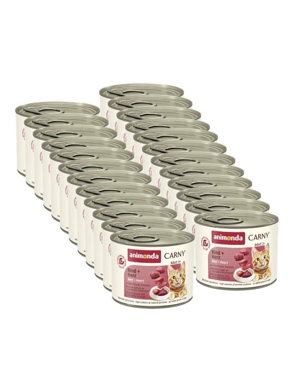 ANIMONDA Cat Carny Adult smak: wołowina i serca 24x200g