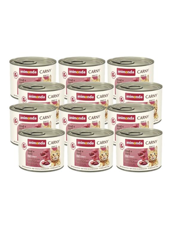 ANIMONDA Cat Carny Adult smak: wołowina i serca 12 x 200g