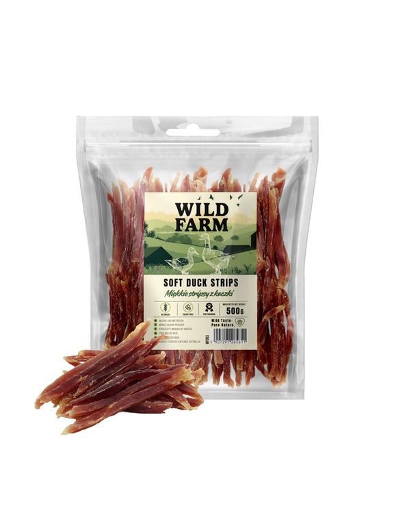 WILD FARM Miękkie stripsy z kaczki 500g przysmak dla psa