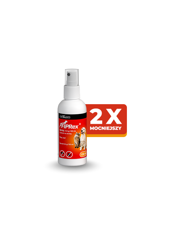 Fiprex Spray, 0,5 g/100 ml, roztwór na skórę dla psów i kotów