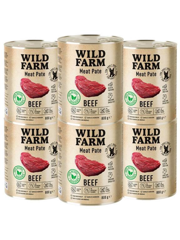 WILD FARM Pate Beef 6x800g bezglutenowa karma dla psa