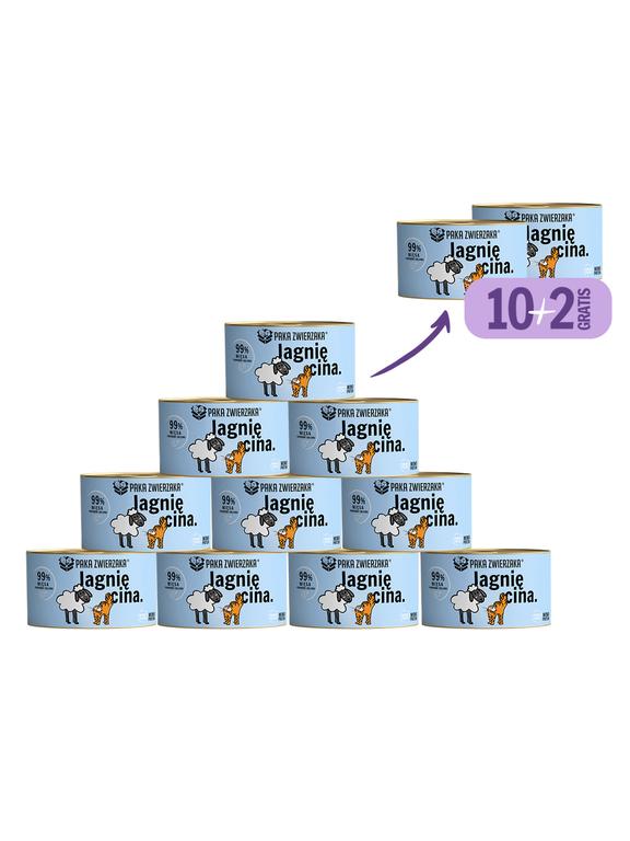 Paka Zwierzaka- karma mokra dla kota jagnięcina 10x200g+2 szt GRATIS !!!