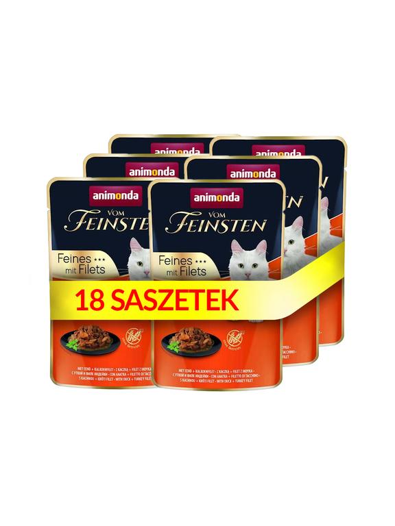 ANIMONDA Cat Vom Feinsten Adult Kaczka + filet z indyka saszetka 18x85g