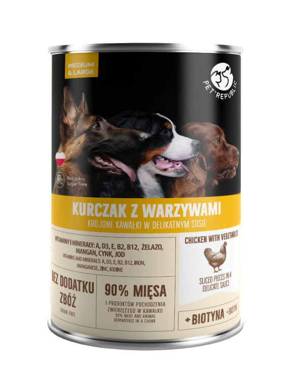 PetRepublic kawałki w sosie z kurczakiem i warzywami 1250g