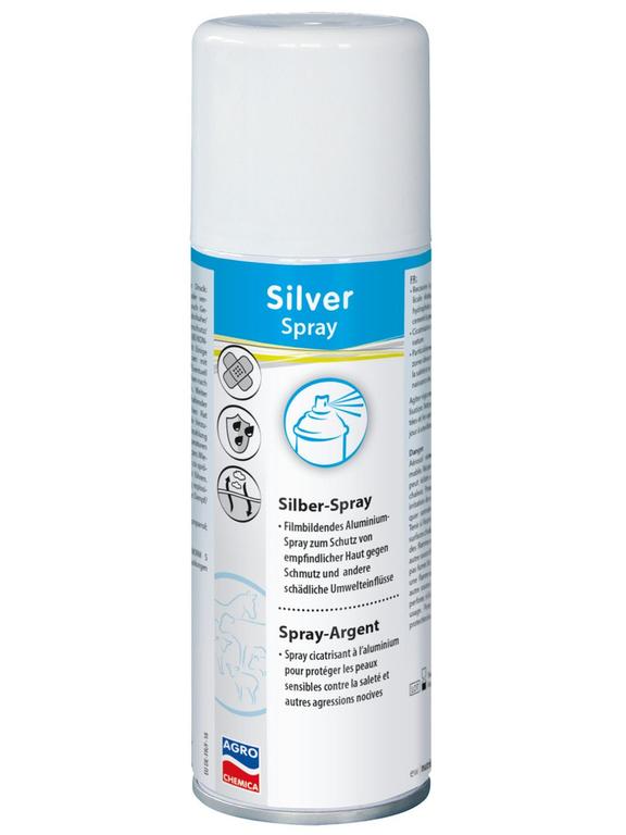 Kerbl Aluminiowy spray do ochrony skóry przed brudem i innymi czynnikami, Silver Spray, 200 ml