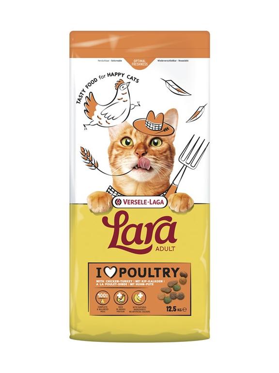 VERSELE-LAGA Lara  Adult Turkey & Chicken 12,5kg - karma dla kotów dorosłych z indykiem i kurczakiem+żwirek gratis