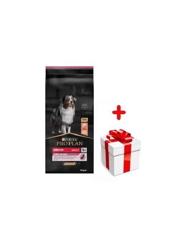 Purina Pro Plan Medium Adult Sensitive Skin Optiderma, łosoś i ryż 14kg   + niespodzianka dla psa GRATIS!