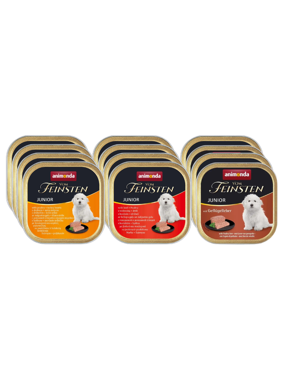 ANIMONDA Dog Vom Feinsten Junior smak: Mix Smaków 12x150g