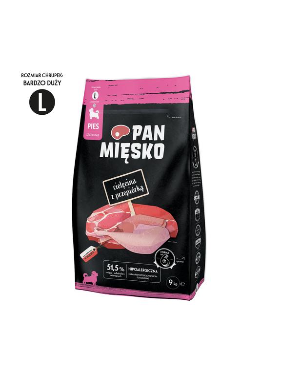 PAN MIĘSKO Cielęcina z przepiórką L 9kg dla szczeniąt