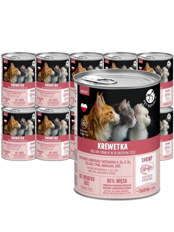 PetRepublic kawałki w sosie z krewetką 10x400g dla kota