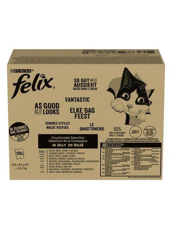 FELIX Countryside Selection Karma dla kotów mięsny mix w galaretce 120x85g