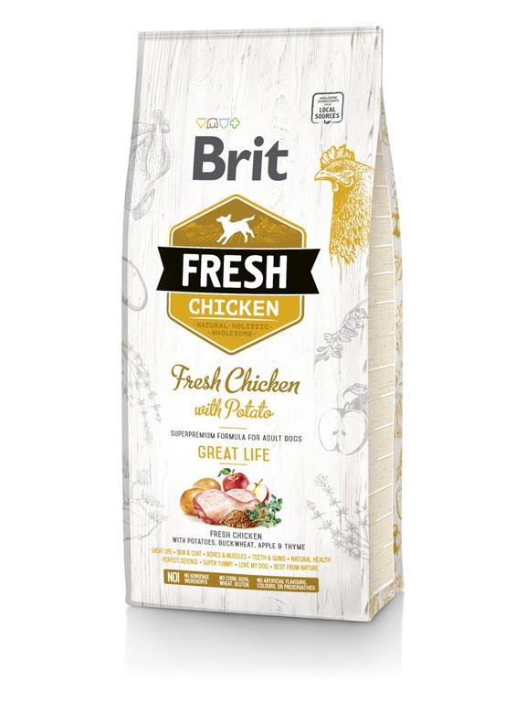 Brit Fresh Chicken & Potato Adult Great Life 12kg/ Opakowanie uszkodzone (4231,4484,6563) !!!