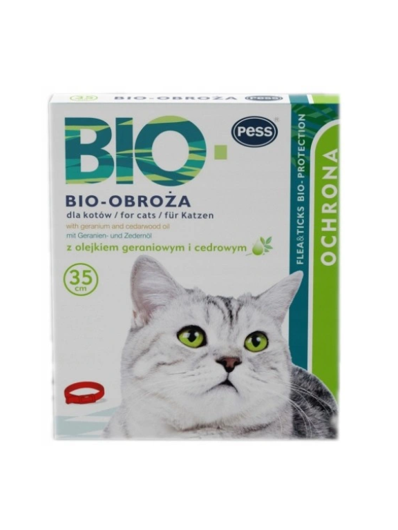 PESS Obroża biologiczna z olejkiem geraniowym 35cm