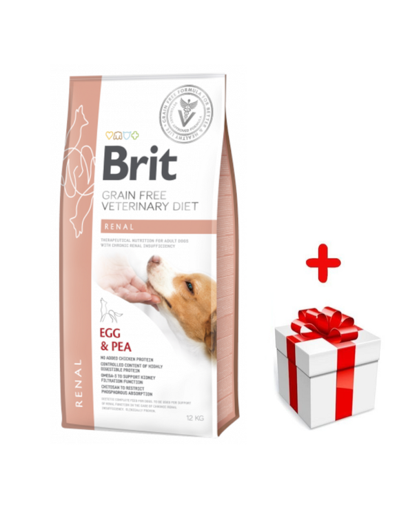 Brit gf veterinary diets dog Renal 12kg + niespodzianka dla psa GRATIS!