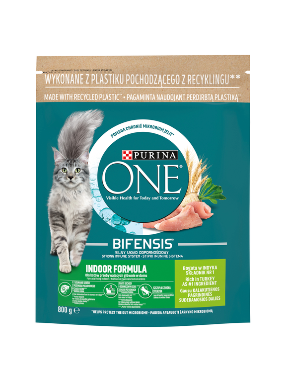 Purina One Cat Indoor Karma z indykiem dla kota 800 g